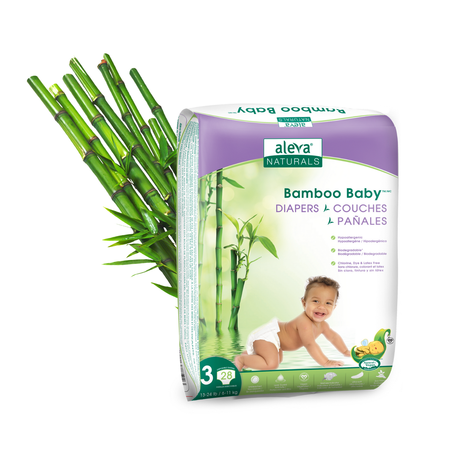 Bamboo Baby Diapers - Size 3