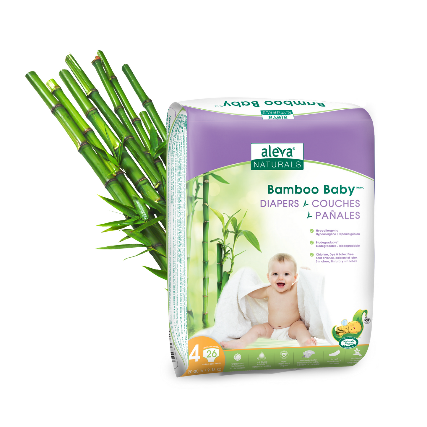 Bamboo Baby Diapers - Size 4